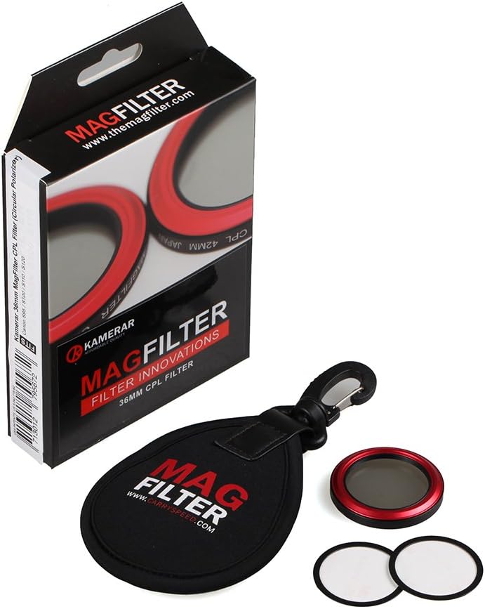 Kamerar MagFilter 44mm Circular Polarizer Filter (CPL) with Carrier Bag for Compact Camera, Sony RX 100 IV, V VI, VII, Canon Canon G5X Mark I II G7X Mark I II III G9X, Nikon, and Panasonic