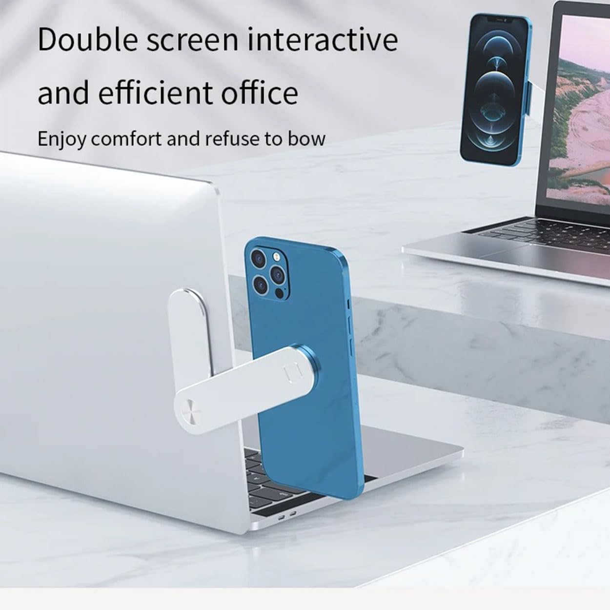 Phone Holder Magnetic Stand Bracket Adjustable Computer Monitor Side Mount for Laptop Desktop