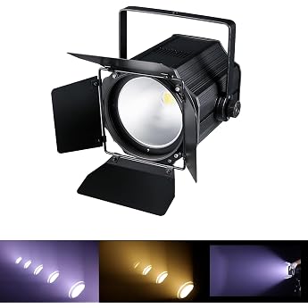 Oloaxolx 200W COB LED Stage Light with Barn Gates 2-in-1 Warm White &amp; White COB Par Lights, 3500~7500K DMX/Master-Slave DJ Sp