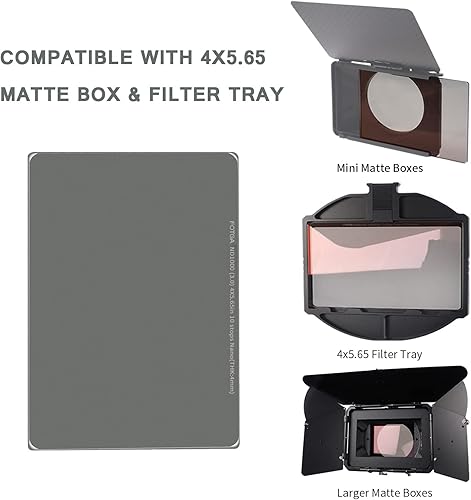 Miniatura 3 de Foto4easy ND1000 (3.0) - Filtro ND de 4 x 5.65 pulgadas de grosor, cuadrado de vidrio óptico de densidad neutra para caja mate de 4 x 5.65 pulgadas