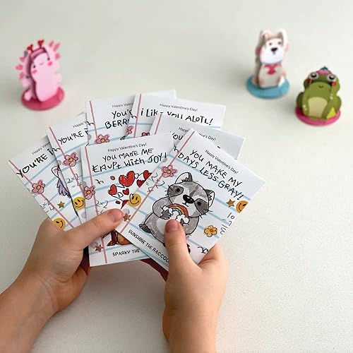 Miniatura 5 de Lovepop Tarjetas del día de San Valentín para niños paquete de 8 exploradores de Playpop 3D para intercambio de regalos de aula escolar varios