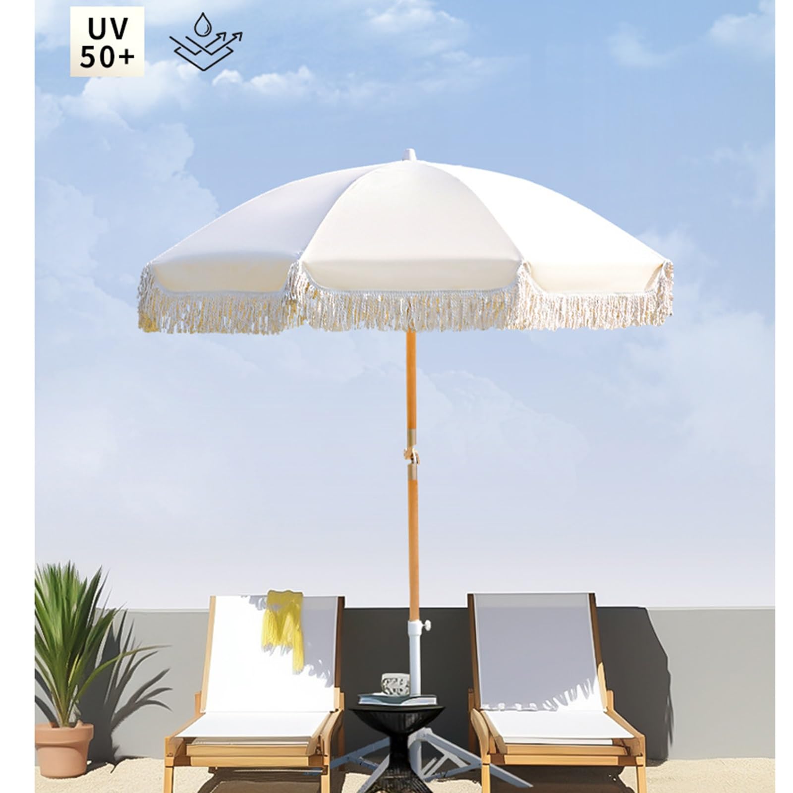 Parasol ogrodowy i tarasowy, obrotowy parasol plażowy, parasol przeciwsłoneczny do wypoczynku na świeżym powietrzu, aluminiowa rama o dużej średnicy, odporna na wiatr, z torbą do przechowywania.