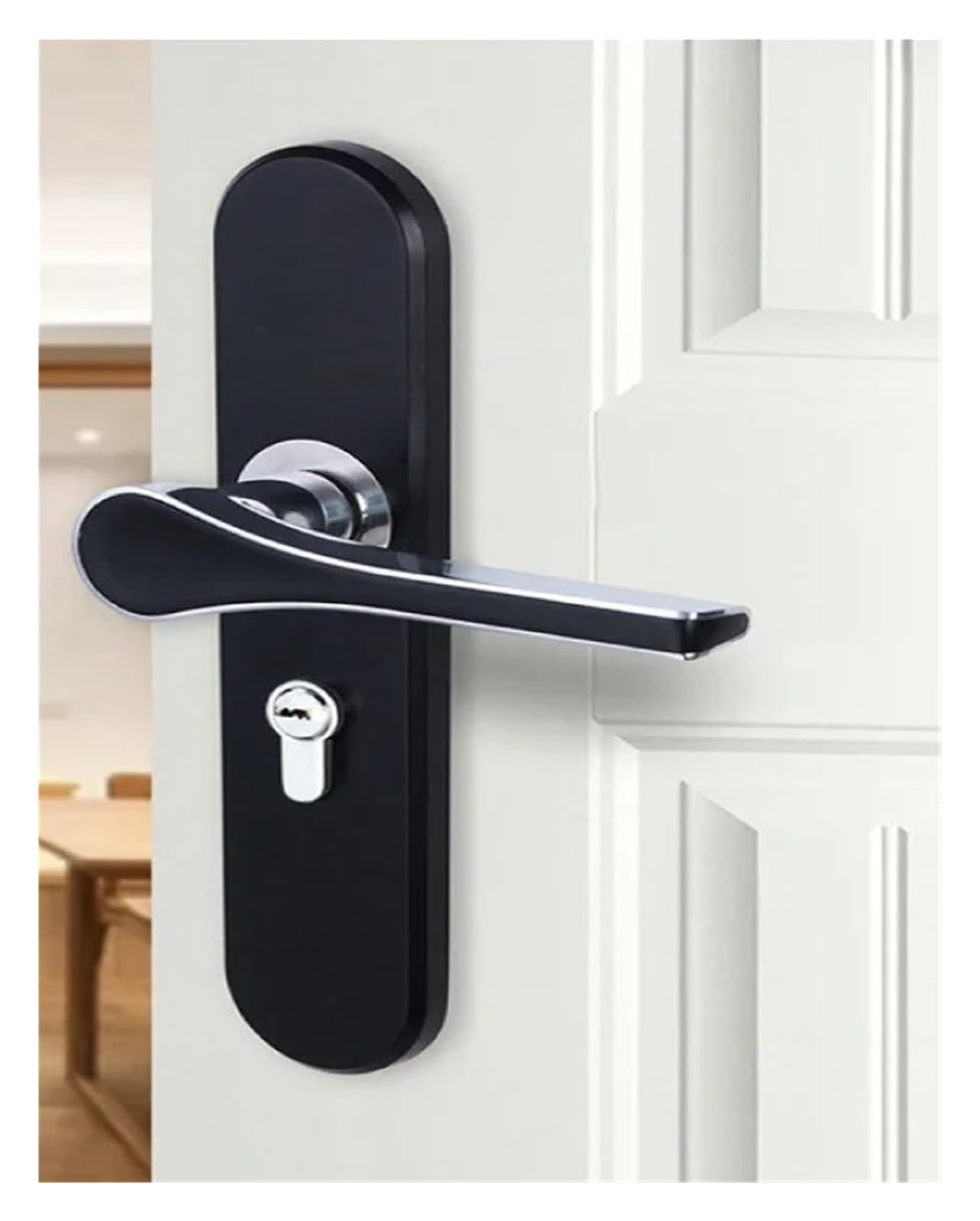 Sjloynwq C1 Zinc Alloy Interior Door Lock Bedroom Wooden Handle Set