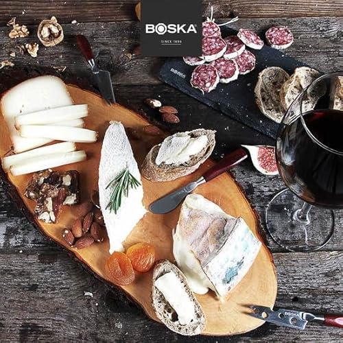 Boska Holland Cheese Board, European Ash Wood W. Polished Surface, Natural Bark, 22" X 8", Taste Collection #TOP4