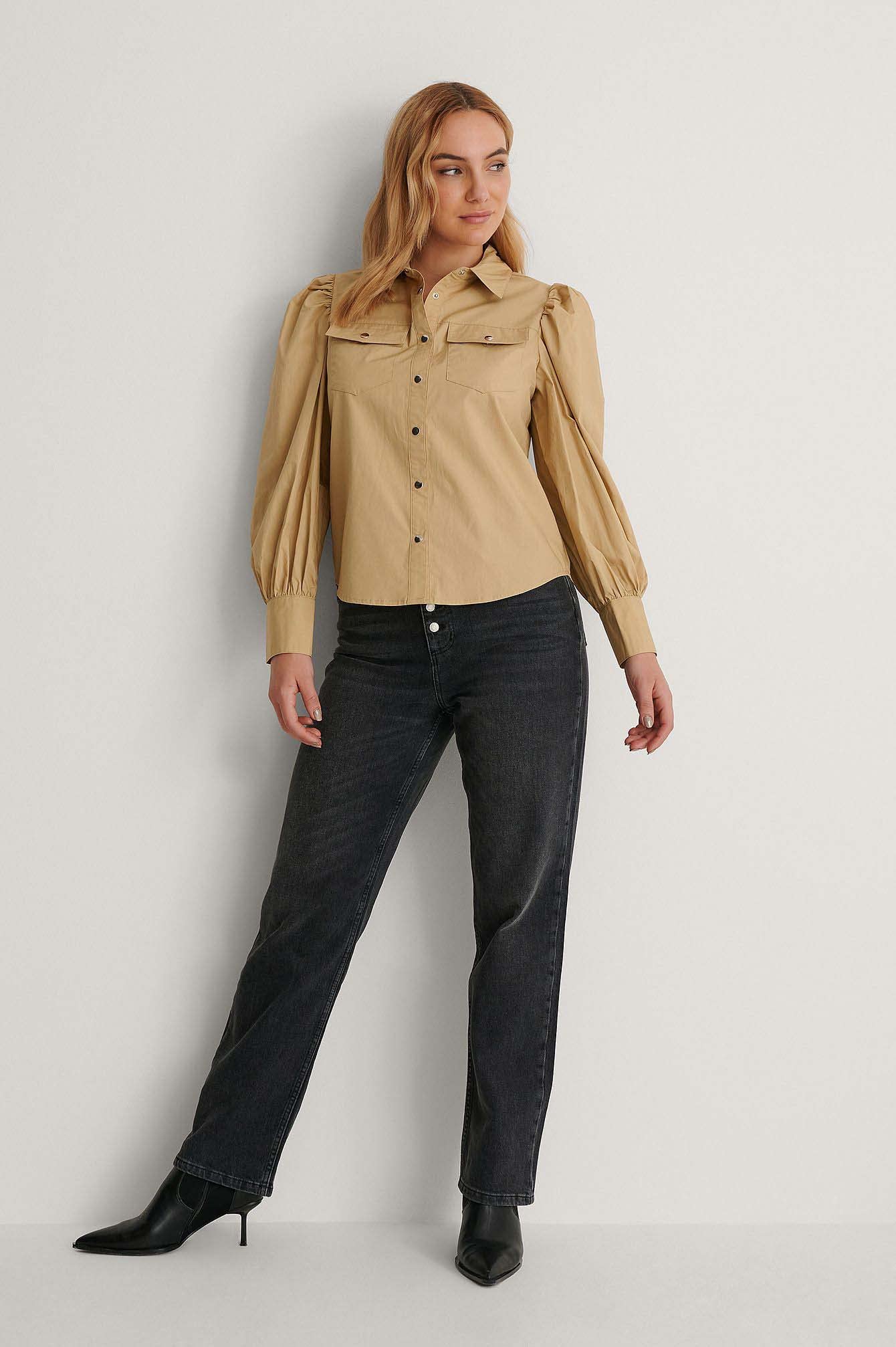 NA-KD Puff Sleeve Shirt Camicia Donna