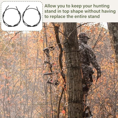 Tree Stand Cables for Summit Climber - 65\'\' PVC Black Coated Treestand Seat Safety Cable for Climbing Treestand Hunting Tree Stand Accessories - Thumbnail 6