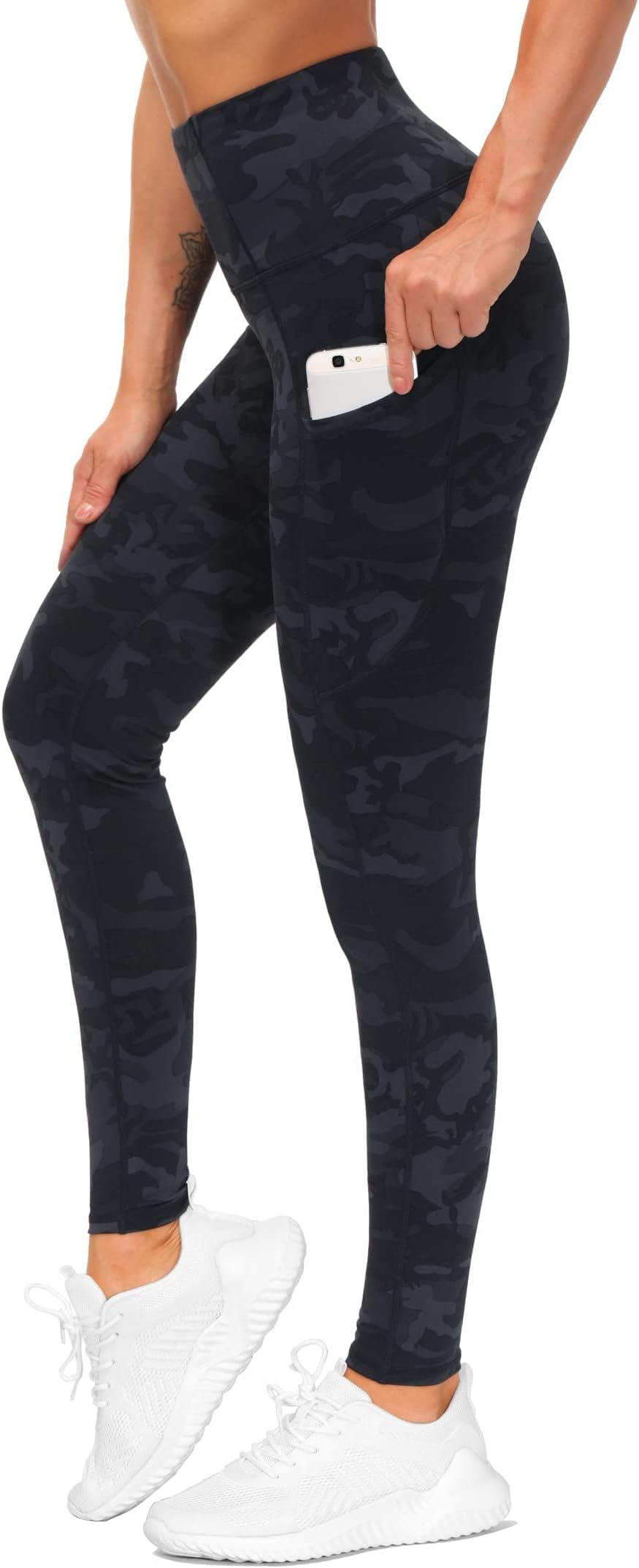 Thick High Waist Yoga Pants with Pockets, Tummy Control Workout Running Yoga Leggings for Women