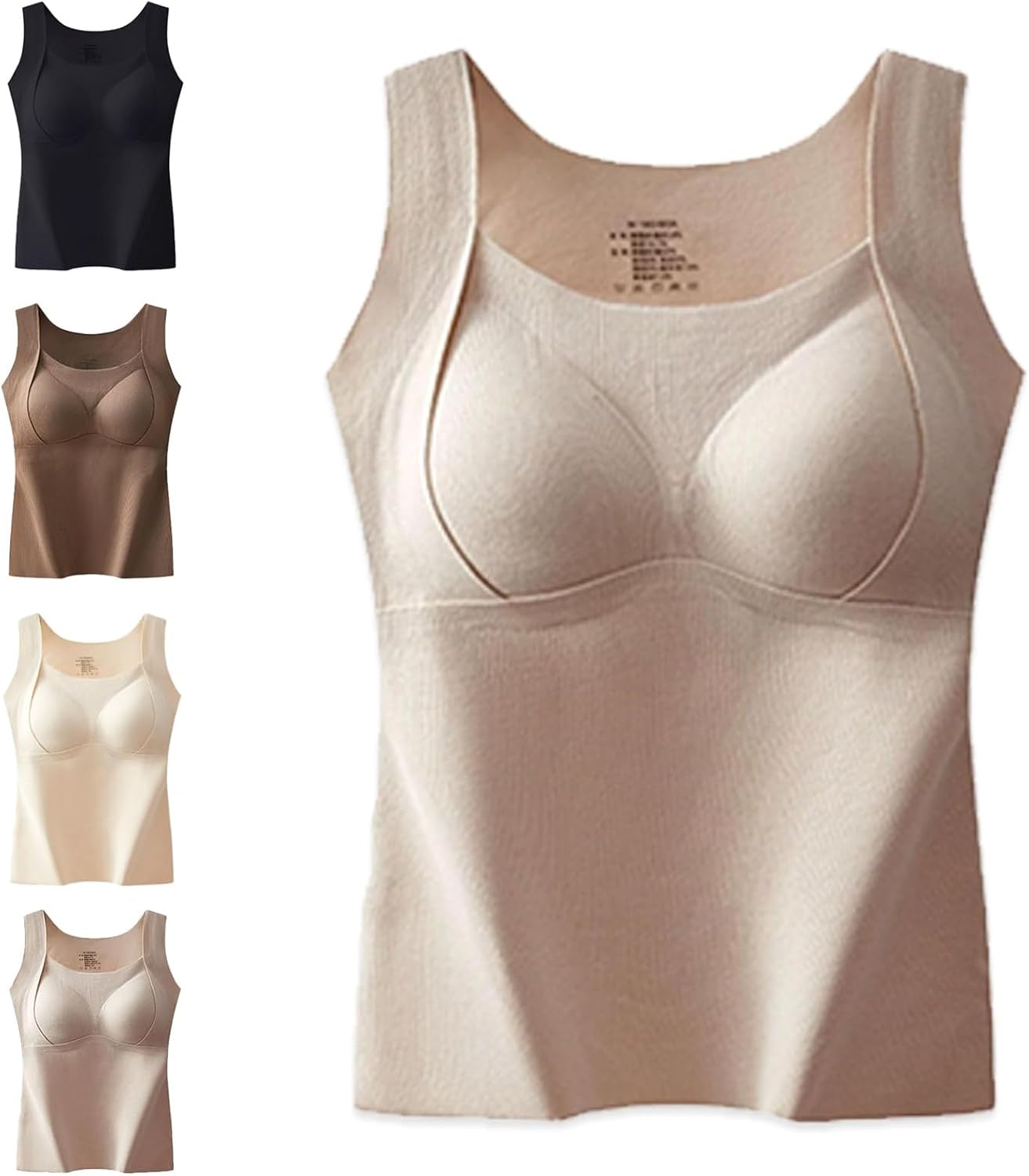Thickened Warm Tank Top with Shelf Bra, Women's Thermal Tank Tops with Built-in Bras, 2 in 1 Shelf Bras
