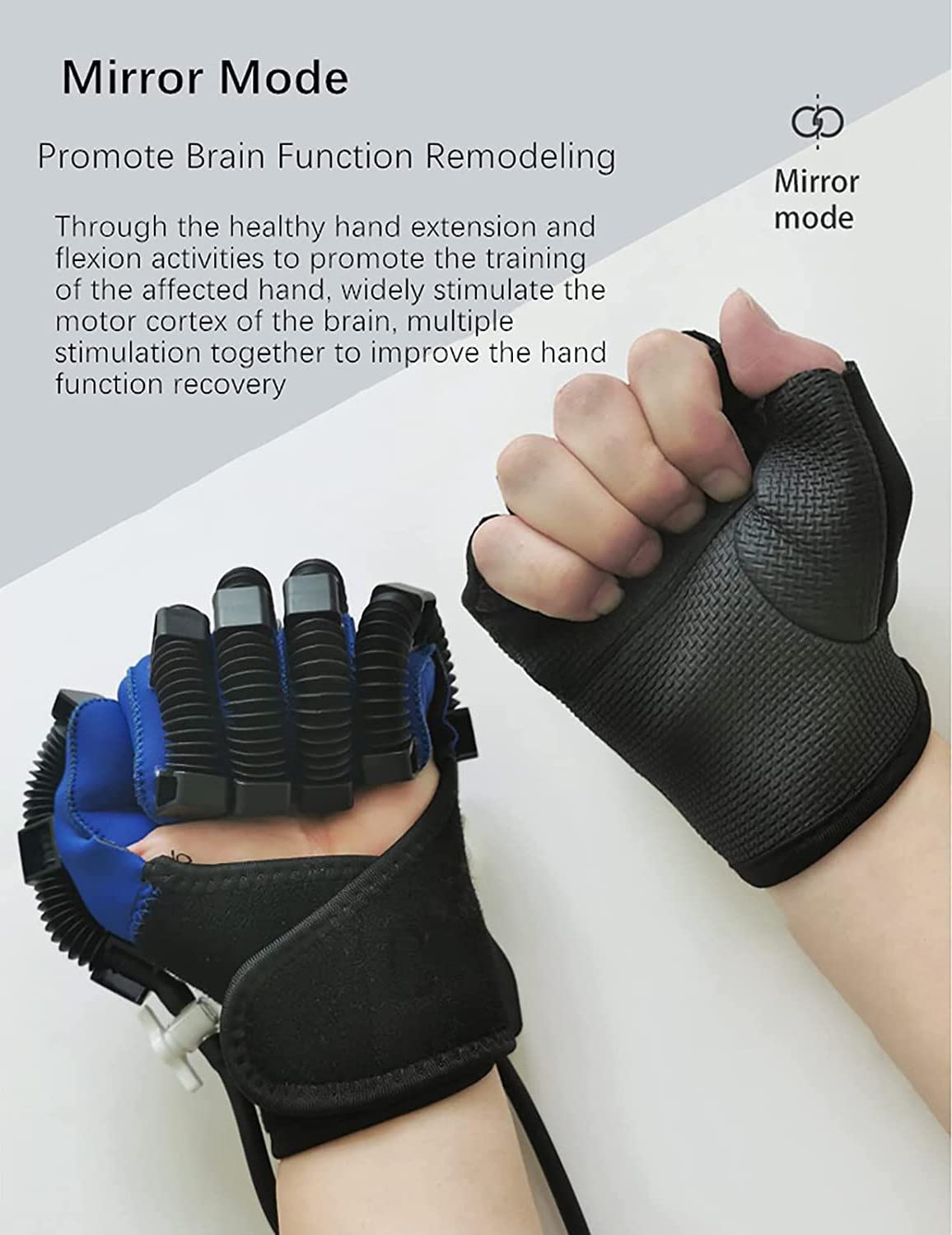 Guantes de Robot de rehabilitación de presión de Aire Carrera automática Hemiplejía Entrenador de Dedos Ejercicio de extensión de Dedos para Adultos/niños, LCD