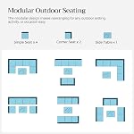 SONGMICS 7-Piece Patio Furniture Set, Outdoor Sectional Sofa Couch, Patio Conversation Set, Brown and Beige UGGF015M01
