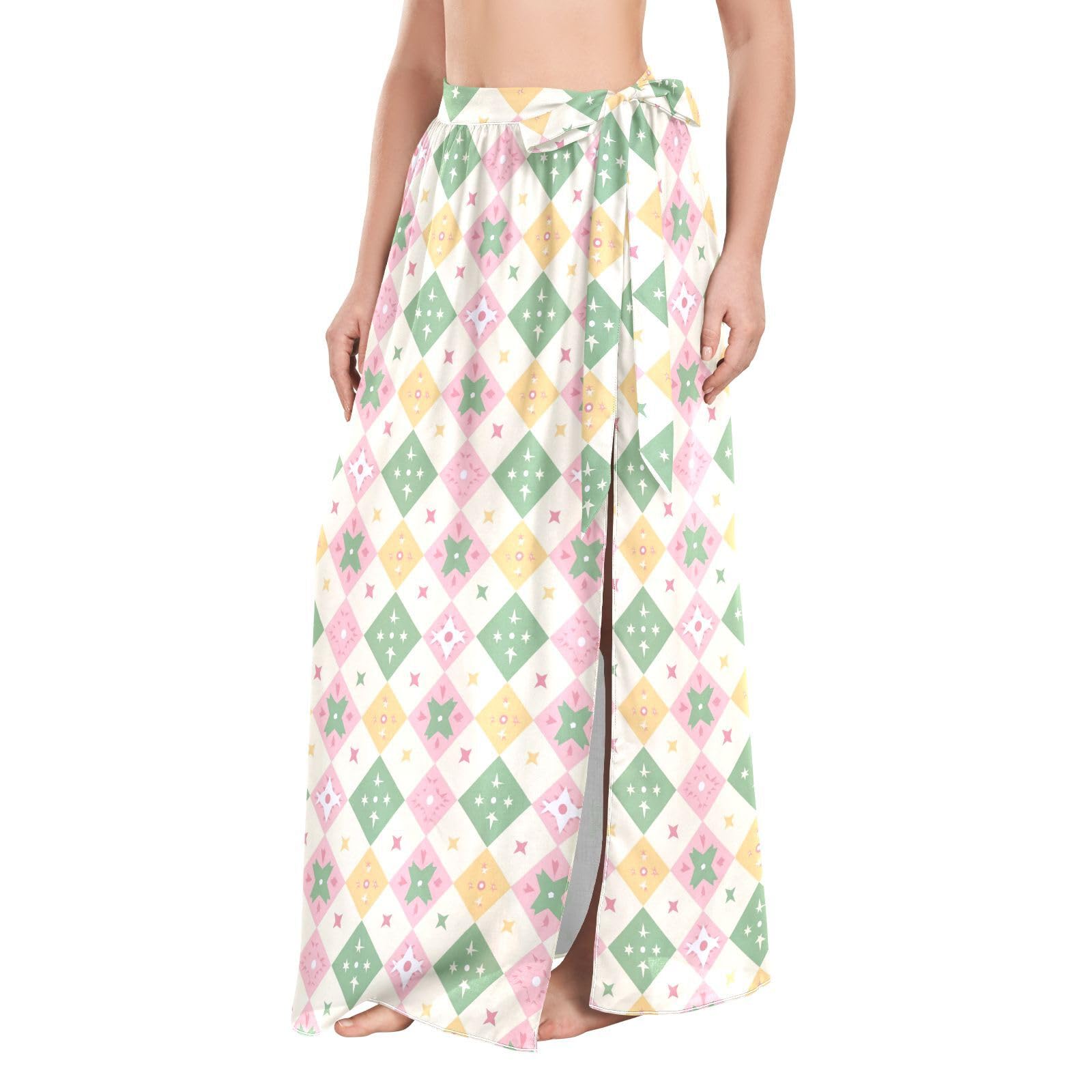 Bikini coverup rose vert réglable pour masquer les hanches avec style - 8