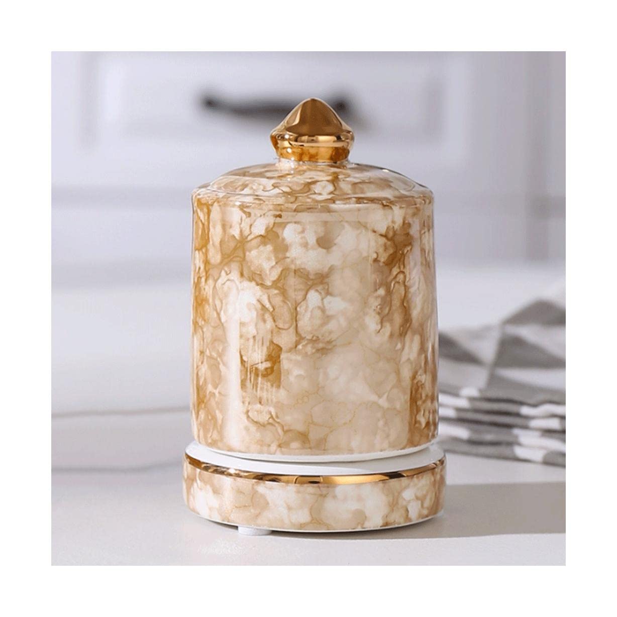 MRKU Toothpicks Dispenser Toothpick Box Holder Fashion Ceramic with Lid Container Thickening Decoration for Kitchen
