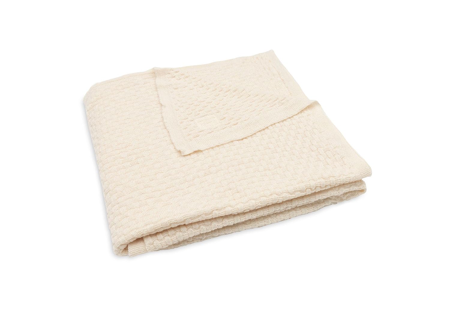 Jollein 516-522-67080 Children's Knitted Blanket Merino Wool Oatmeal Beige (100 x 150 cm), 100x150 cm