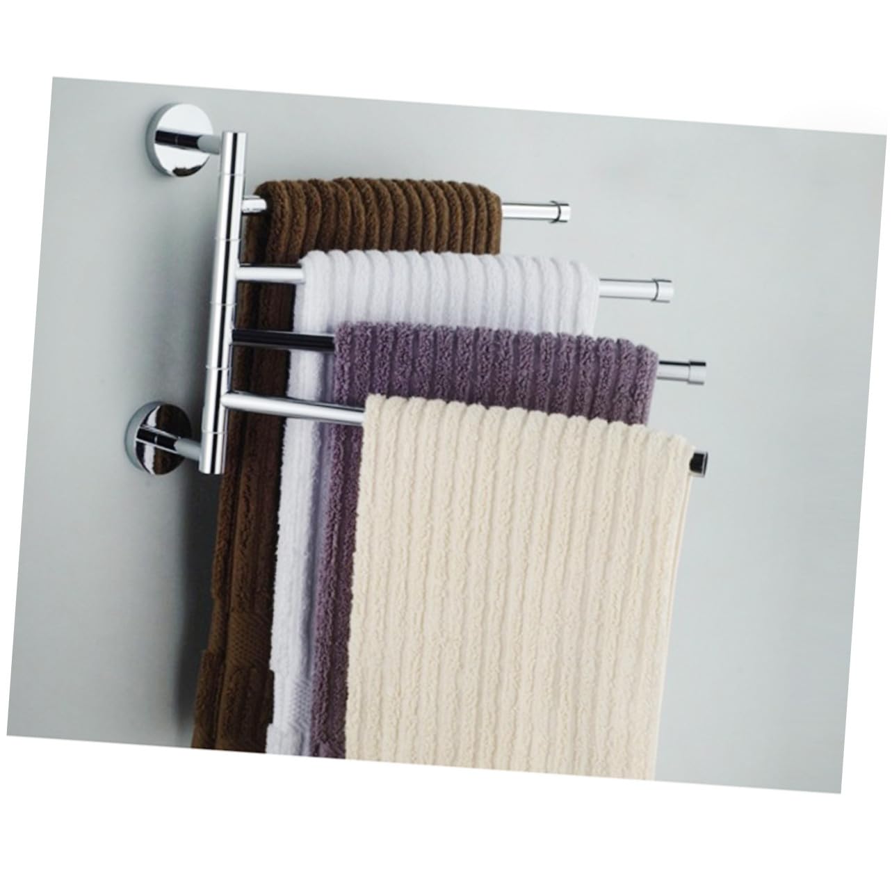Portasciugamani Girevole in Acciaio Inox, 1 Pezzo, Argento | Resistente alla Ruggine, Salvaspazio, per Bagno e Cucina, Design Semplice Lega di Zinco