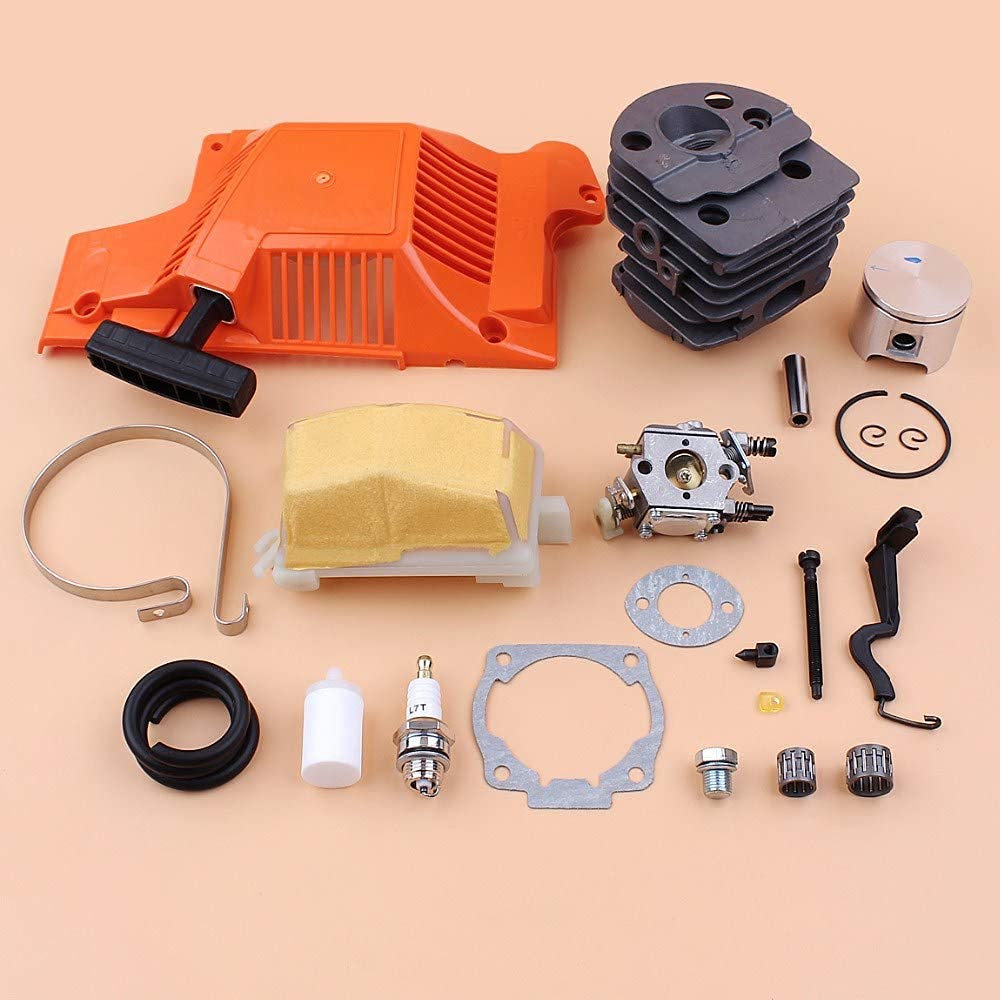 Kit de Filtro de Aire de Arranque de Retroceso de carburador de pistón de Cilindro de 46 mm Compatible con Piezas de Motor de Motosierra de Gasolina Husqvarna 51 55 503609172