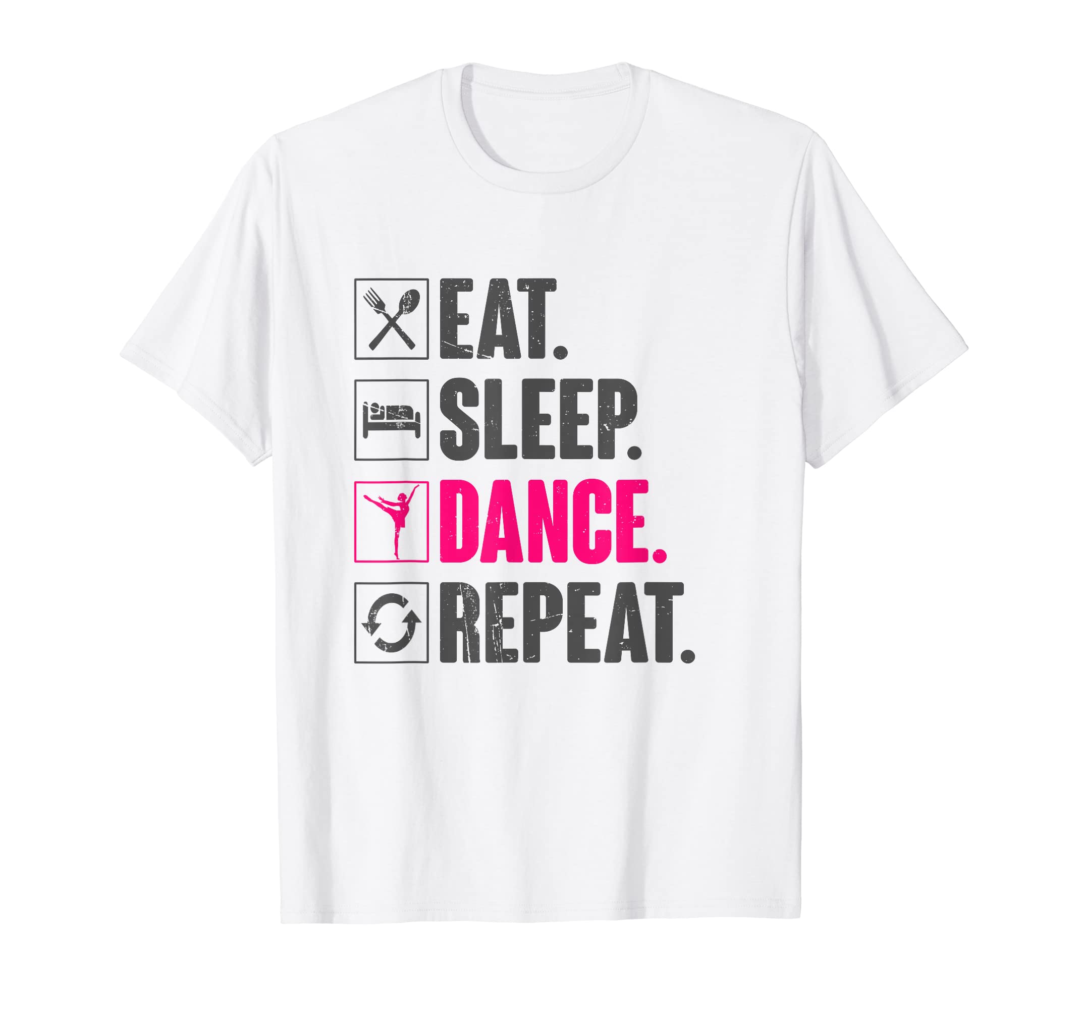 Eat Sleep Dance Repeat - DesignsEat Sleep Dance Repeat Vintage Dancing Gifts Dance T-ShirtOEKO-TEX STANDARD 100
