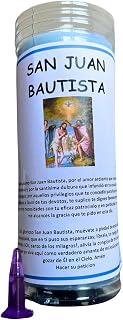 Velón de San Juan Bautista para Alcanzar Guía, Justicia, Paz y Conseguir Misericordia y Perdón | Velón de Petición con Aceite Litúrgico y Oración de 3 Días de Duración Aproximada.
