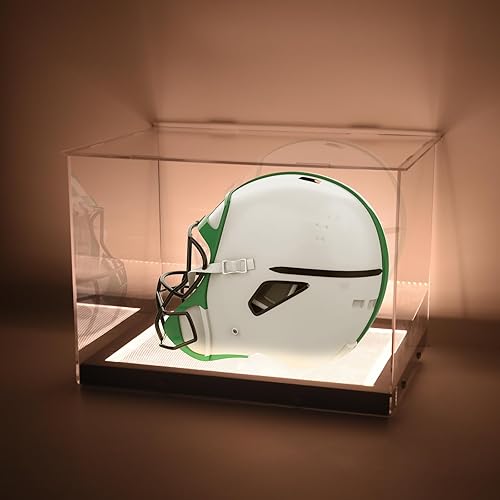 LuxRound Mini Casco, Mini Casco, Mini Casco de Fútbol, Caja de exhibición de Acrílico para Mini Casco de Hockey, Protección UV A Prueba de Polvo con