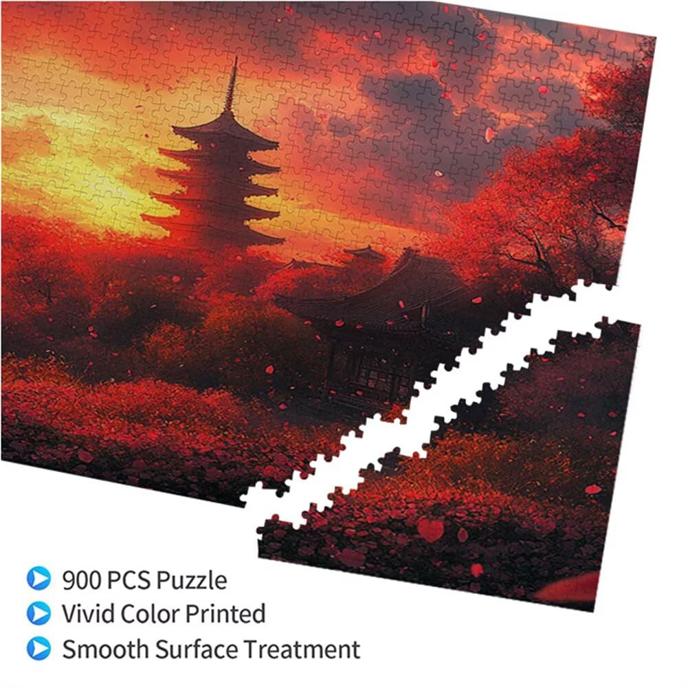 Puzzle Japon 900 Pieces Paysage Puzzle Adultes 87 x 34 cm DIY Difficile Classiques Jigsaw Panoramique, Adulte Jeu éducatif, 2025 Bois Jigsaw Art Impossible Famille Challenge, Cadeau pour Femme S-8