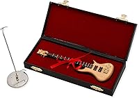 Vista 1 de Broadway Gift Guitarra eléctrica de bajo de madera natural con estuche y soporte de réplica de figura de 7 pulgadas