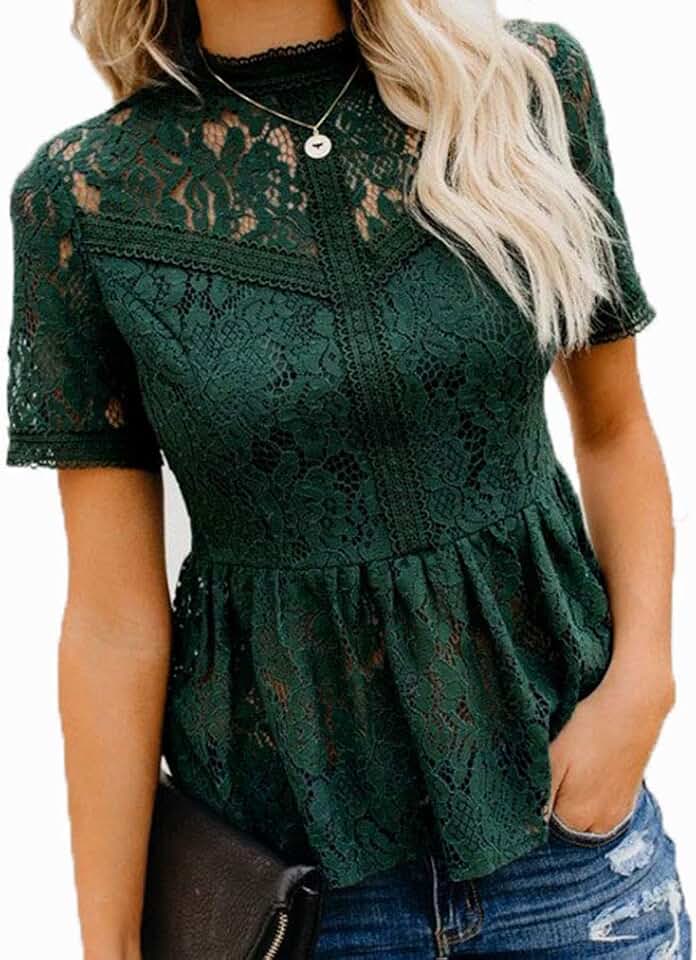 green floral top