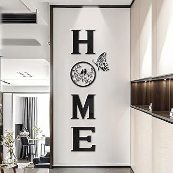 CrazyDeal Home Signs Decor Aesthetic Bird Wall Art Letter Wall decor for Living Room Bedroom Kitchen Farmhouse Wall Hanging Modern Decorations Large Black Acrylic,49.2 X 15.7 Inch