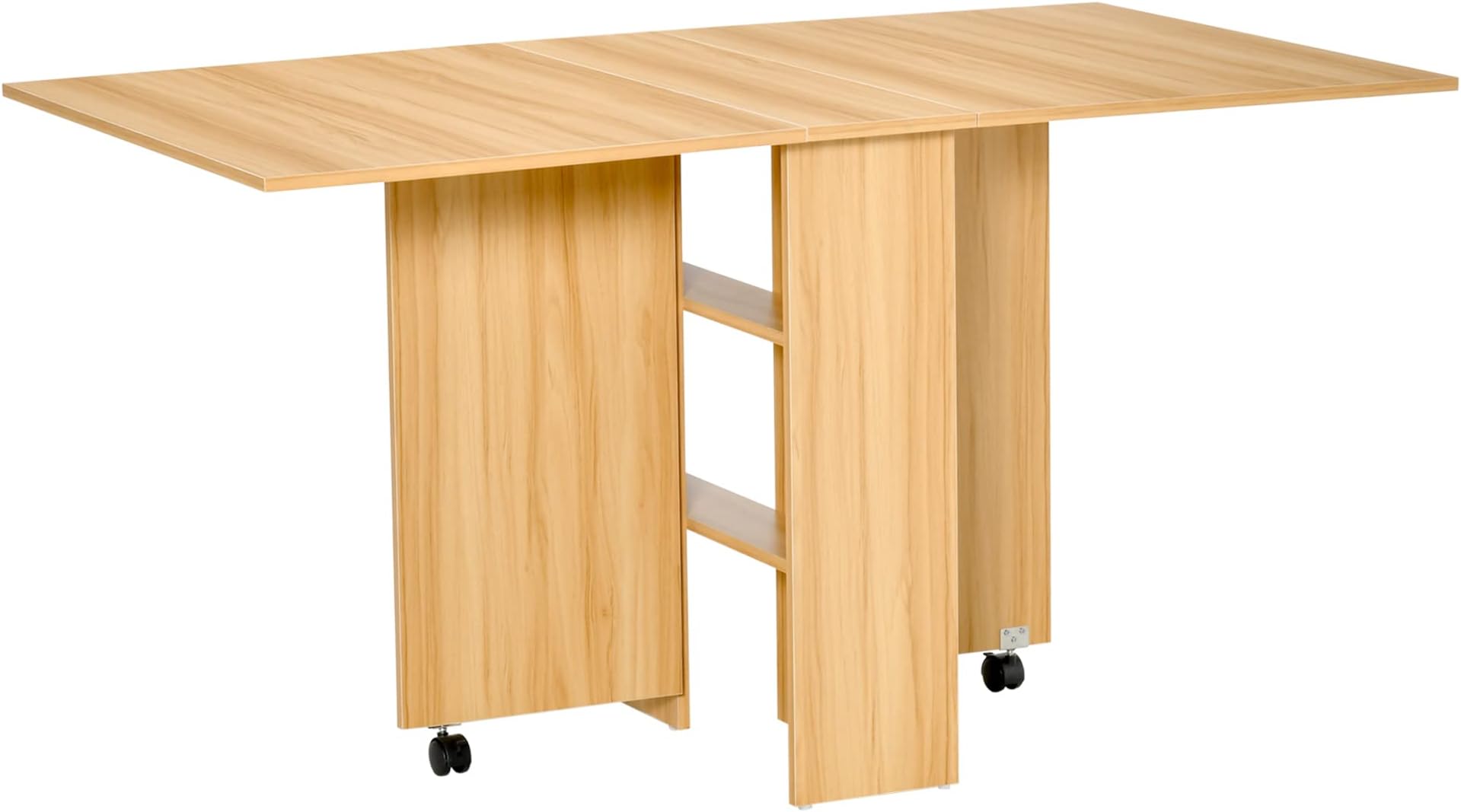 homcom-tavolo-da-pranzo-pieghevole-design-moderno-ruote-ripiani