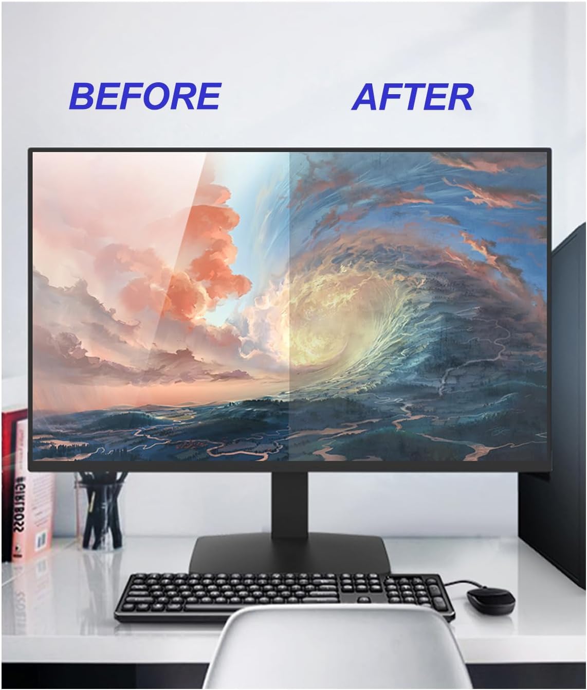 32" Computer Privacy Screen.Anti Blue Light/Scratching/Anti Glare/Anti Blue Light Protection.Removable Screen Protector Privacy Screen Filter. Size is(708 * 398 mm).
