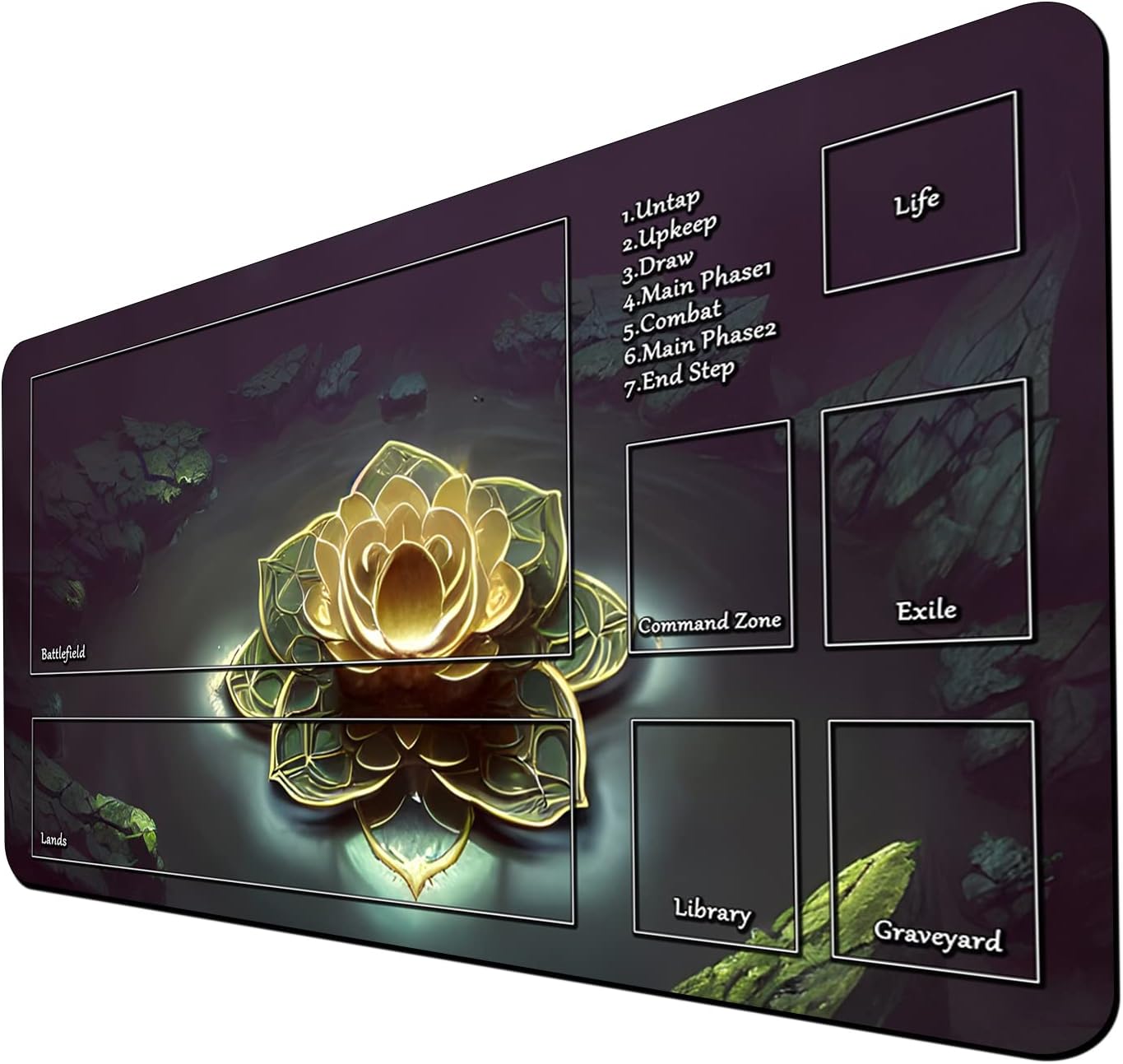 MTG Game Playmat, TCG Play Mat for MTG TCG 24 x 14 inches Trading Card Inked Game Playmats with Storage Bag Smooth Rubber Surface Battle Game