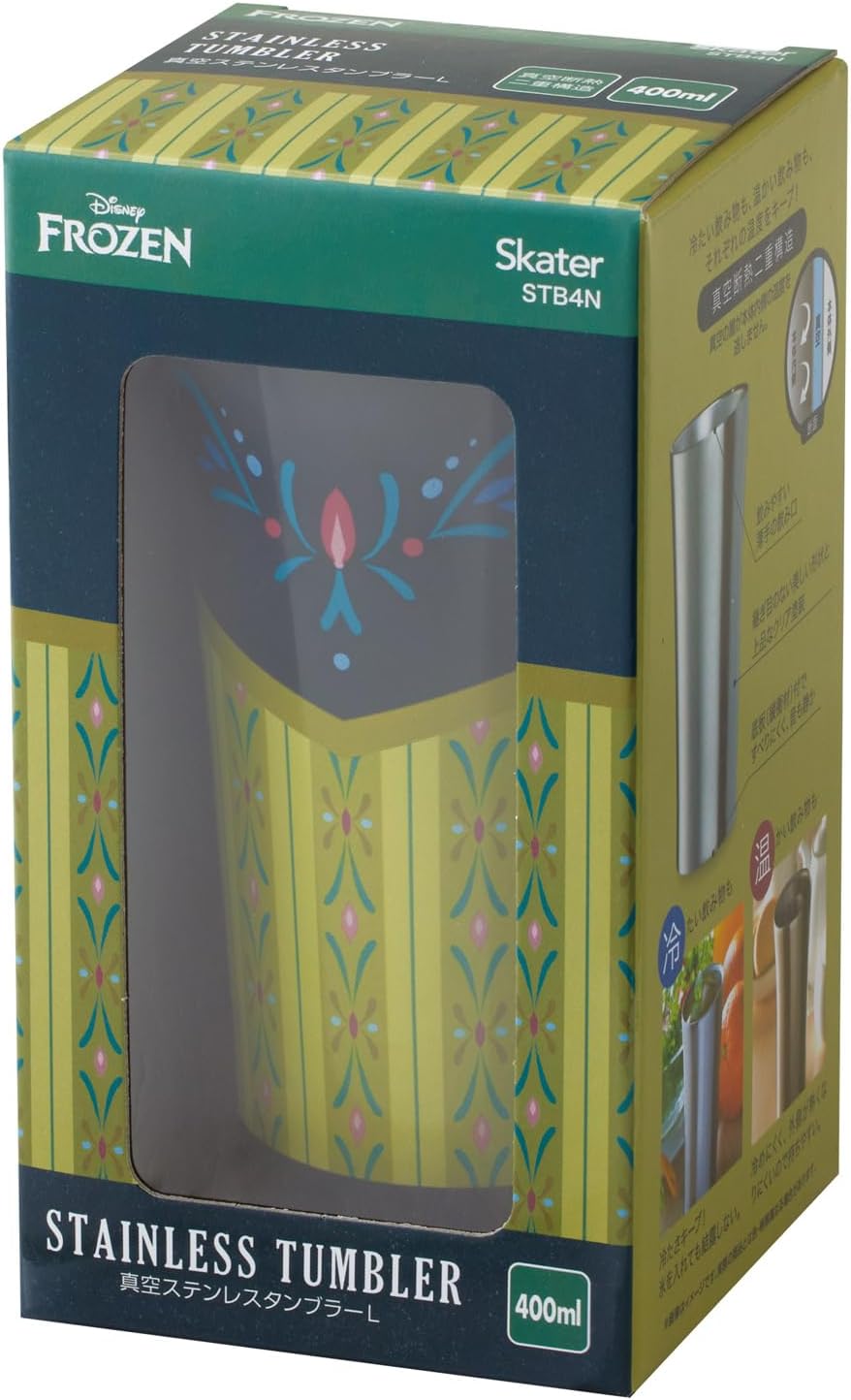 Skater STB4N-A Stainless Steel Tumbler, 13.5 fl oz (400 ml), Heat Retention, Cold Retention, Disney's Frozen Anna Dress image 3