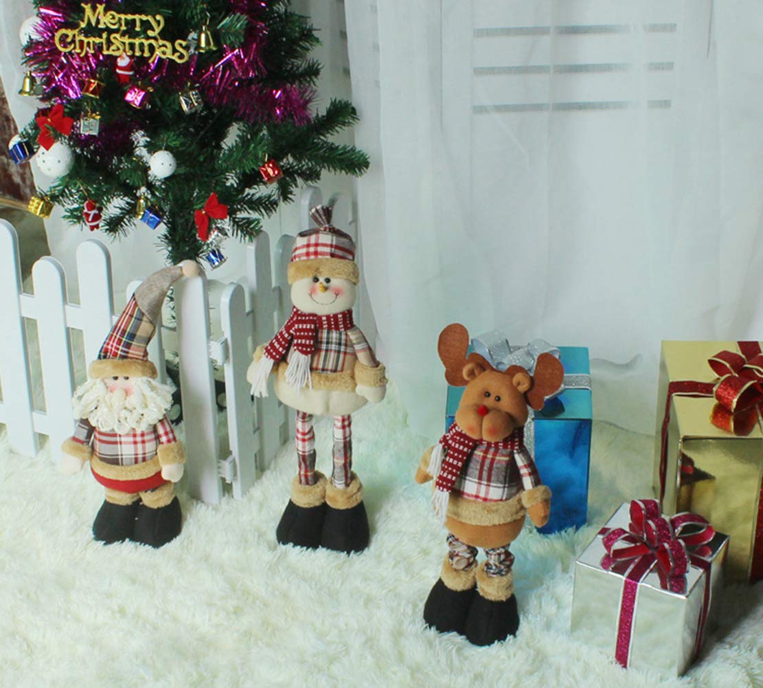 XINCHIA Large Christmas Doll Figurine 20'' Adjustable Telescopic Christmas Figures Decorations Standing Dolls Santa Claus Figurine Snowman Elk Doll Ornaments with Telescopic Legs Winter Table Decor - Image 4