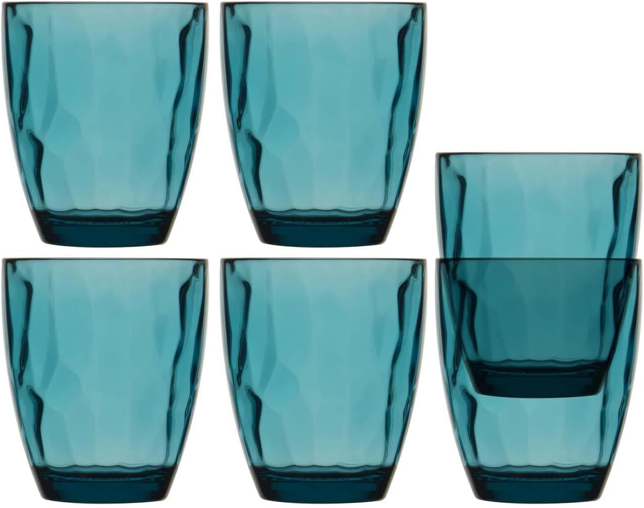 Marine Business Water Glass Set of 6 MS Plastic, Water Happy