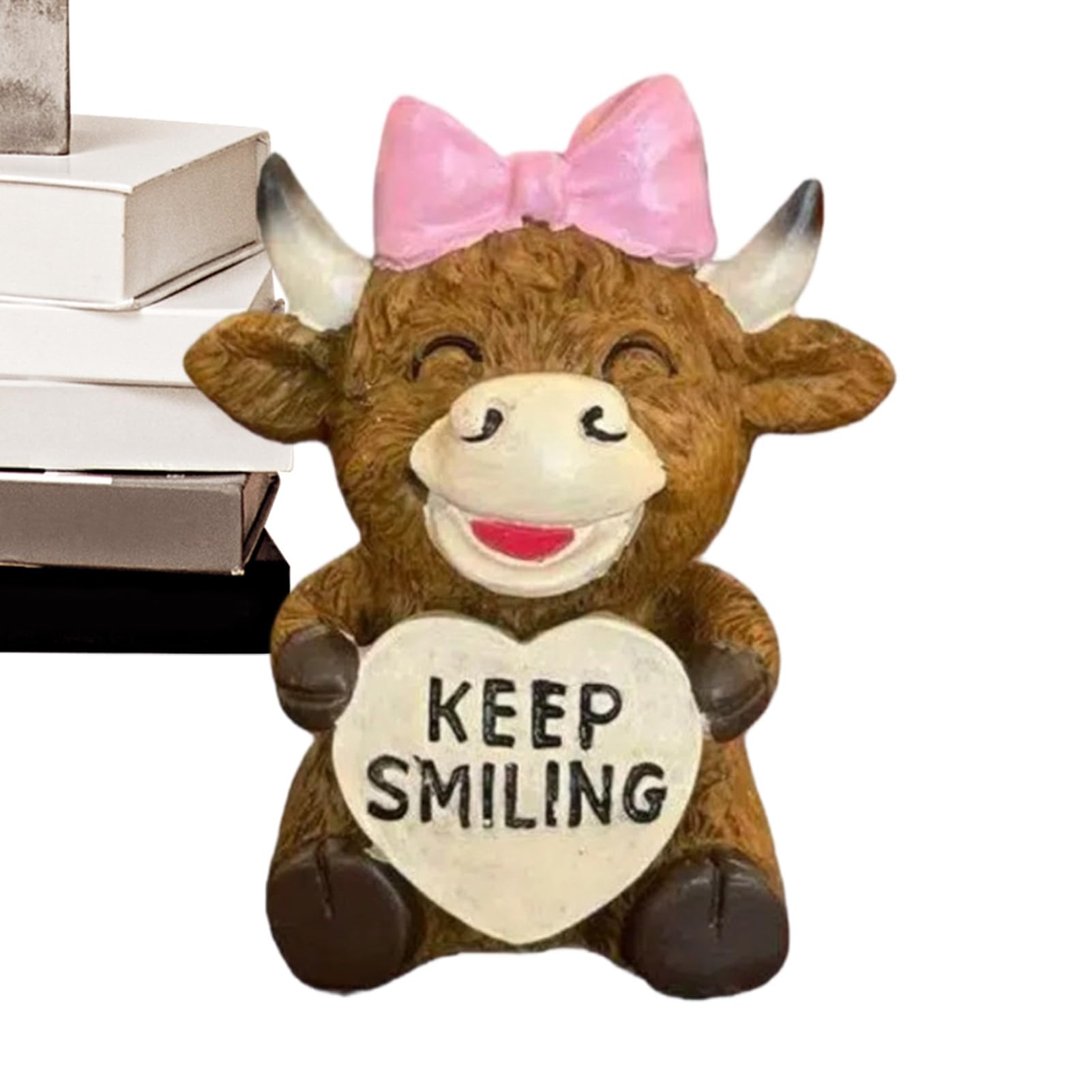 Statue de vache de la Saint-Valentin en résine, finition artisanale