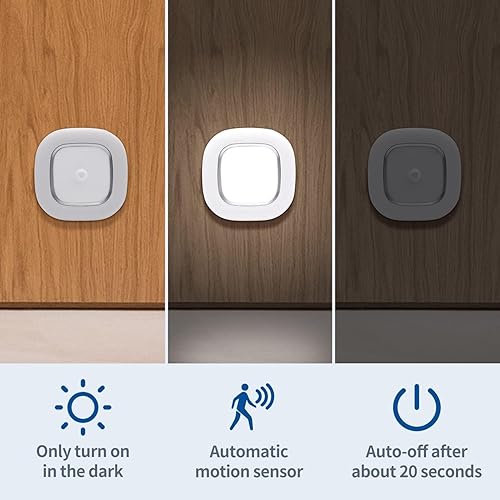 Miniatura 2 de WhitePoplar Luces de armario que funcionan con baterías luz con sensor de movimiento de techo alimentada por batería, luces LED inalámbricas