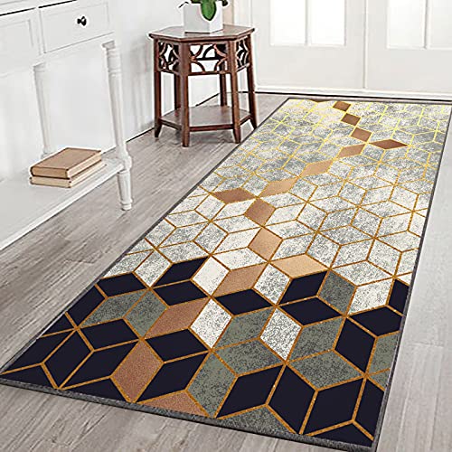 ELINHGO Tapis entrée Long antidérapant Absorbant Géométrique Paillasson pour Salon Cuisin Couloir Hall Chambre À Coucher Entrée ​Étroite Color G 40x100cm Cover
