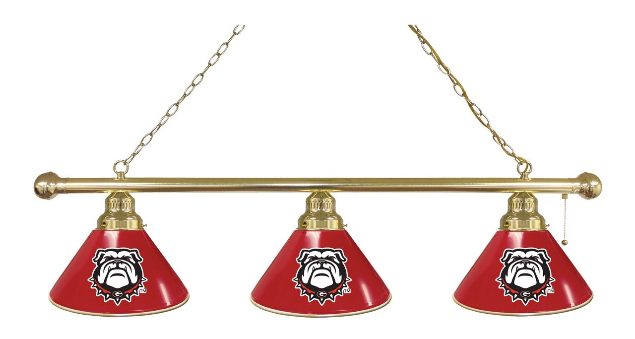 Holland Bar Stool Co. Georgia Bulldog 3 Shade Billiard Light with Brass Fixture by The