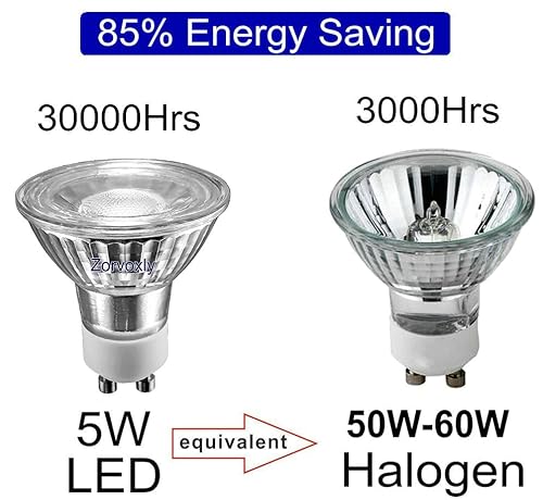 Waterproof 5W GU10 LED Range Hood Bulbs,Dimmable,Warm White 3000K,Indoor Lighting,Kitchen&Cooking Stove Light,Appliance Light Bulbs,Recessed Track Lighting,50W Equivalent,Glass Reflector,2-Pack