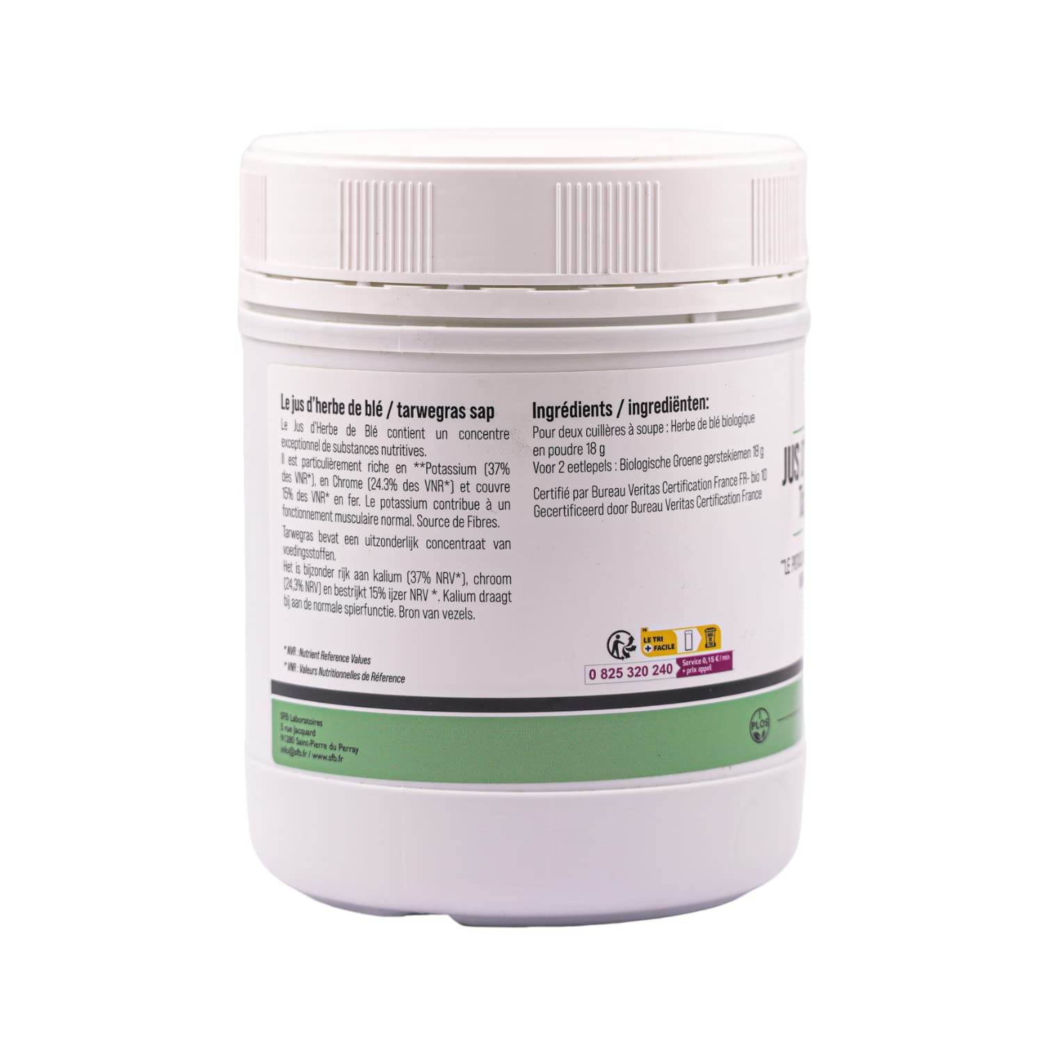 SFB Laboratoires - Jus d'Herbe de Blé Bio en Poudre - Stimule le Système Immunitaire - Favorise la Digestion - Améliore l'Energie - Protège contre le Vieillissement Prématuré - 200 grammes