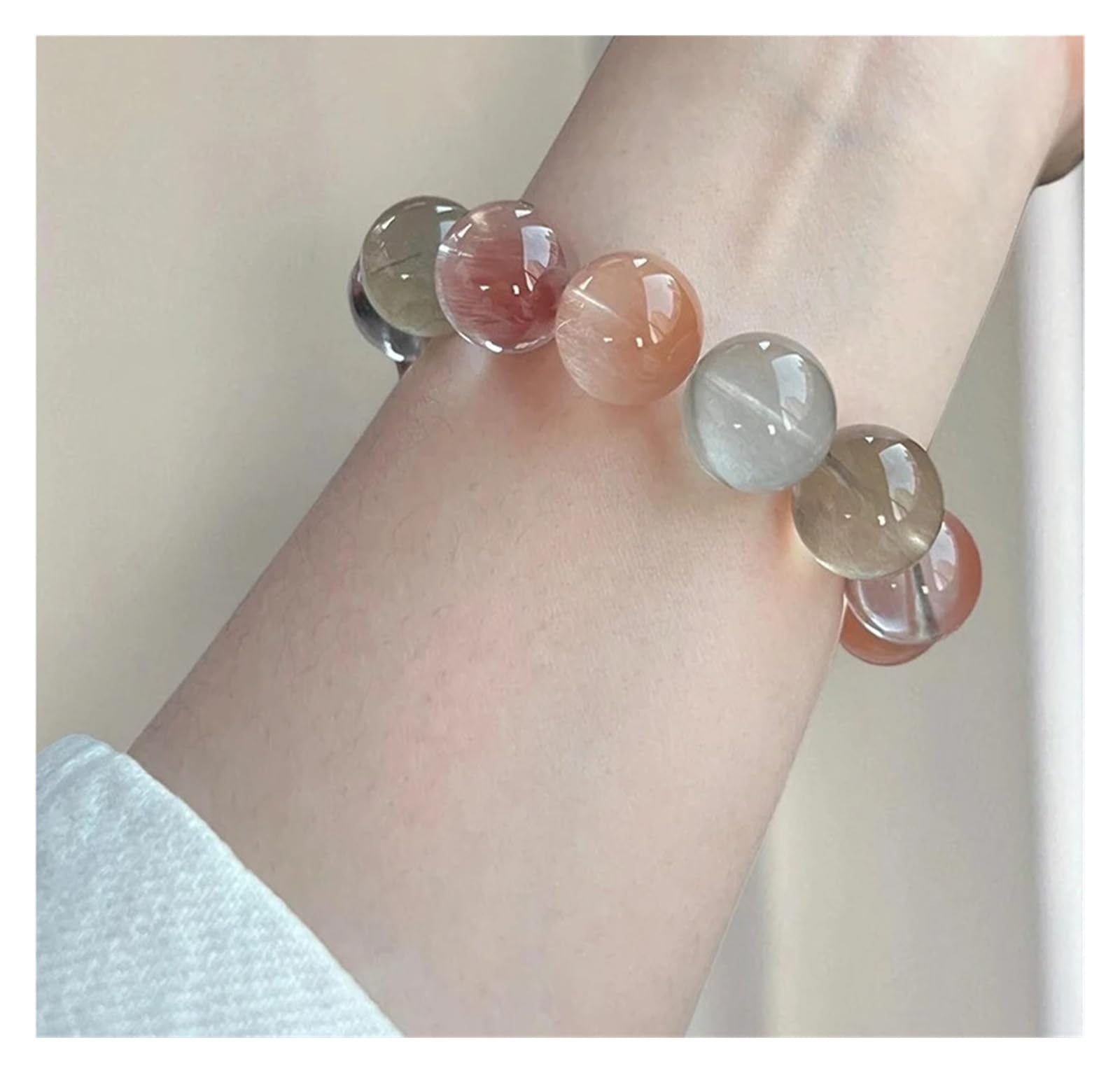 Generico Braccialetti con perline elasticizzate in cristallo Bracciale da donna corda elastica