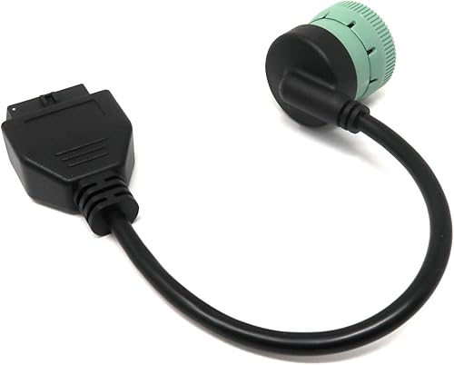 Miniatura 2 de OBD2 - Cable adaptador J1962-J1939 de 9 pines a 16 pines - Herramienta de diagnóstico resistente para camiones - Conector verde de 9 pines para