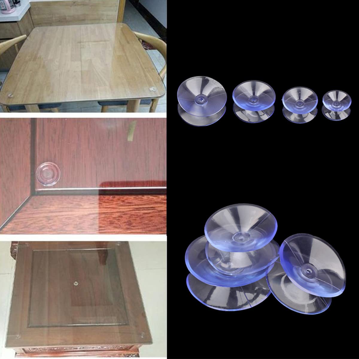 YSJJZRL Hoge Kwaliteit Dubbelzijdige Sucker Clear PVC Zuignap voor Spiegel, Glazen Tafel (20 Pcs, 25mm