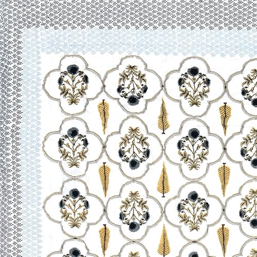 Image of BLOCKS OF INDIA Hand Block Printed Cotton King Size Quilt /Rajai | Design 56