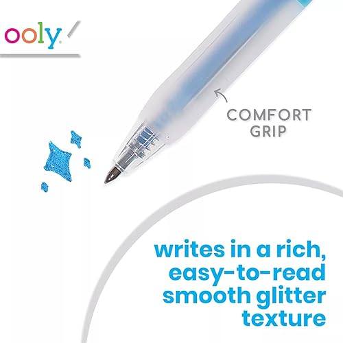 Miniatura 4 de Ooly Oh My - Bolígrafos de gel con purpurina, juego de 12 bonitos suministros escolares y de arte para niñas, bolígrafo planificador con agarre