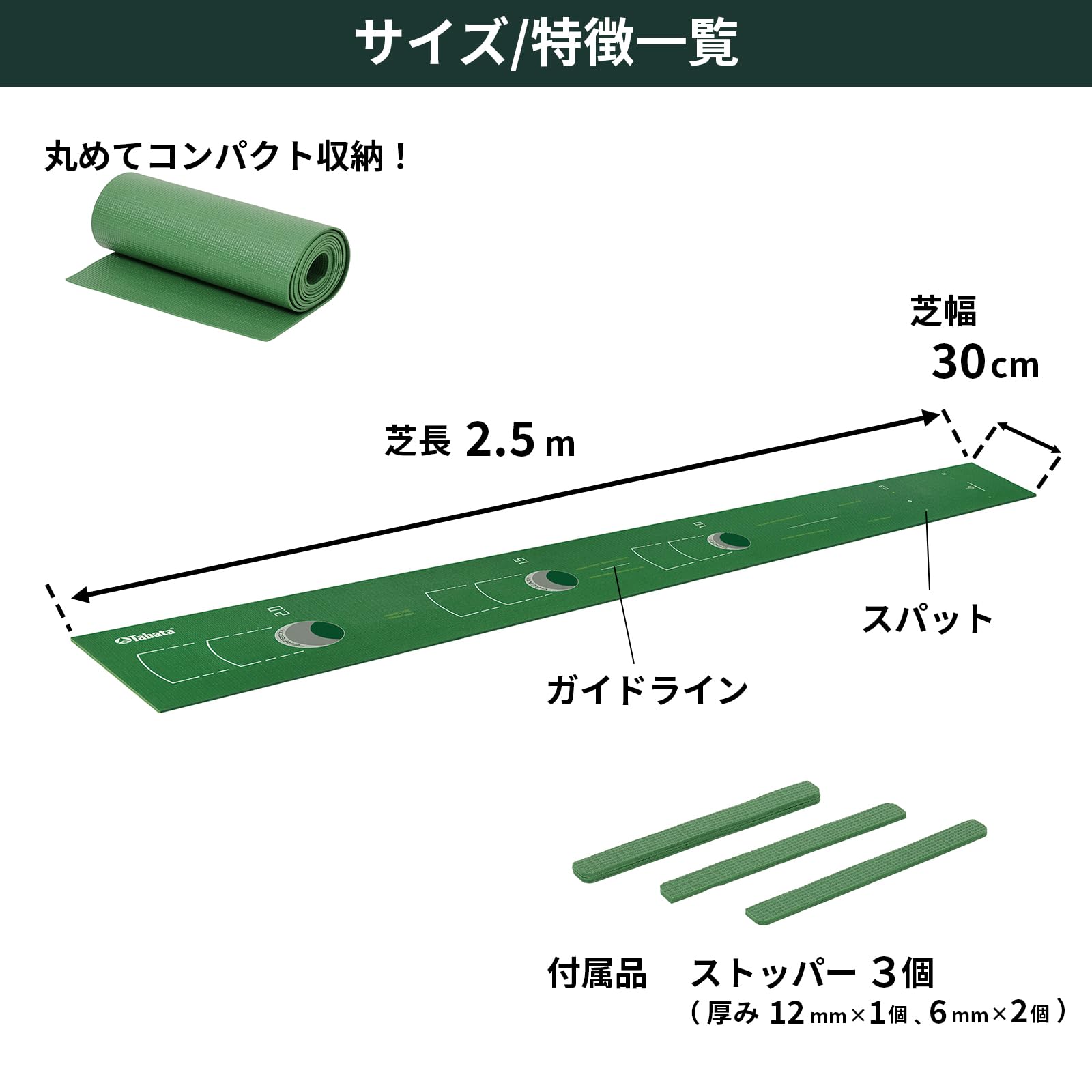 Tabata(タバタ) ゴルフ パターマット ゴルフ練習用マット フラットパターマット 1.6 GV0139 n5ksbvb フラットパターマット 1.6 | GV0139 | タバタゴルフ