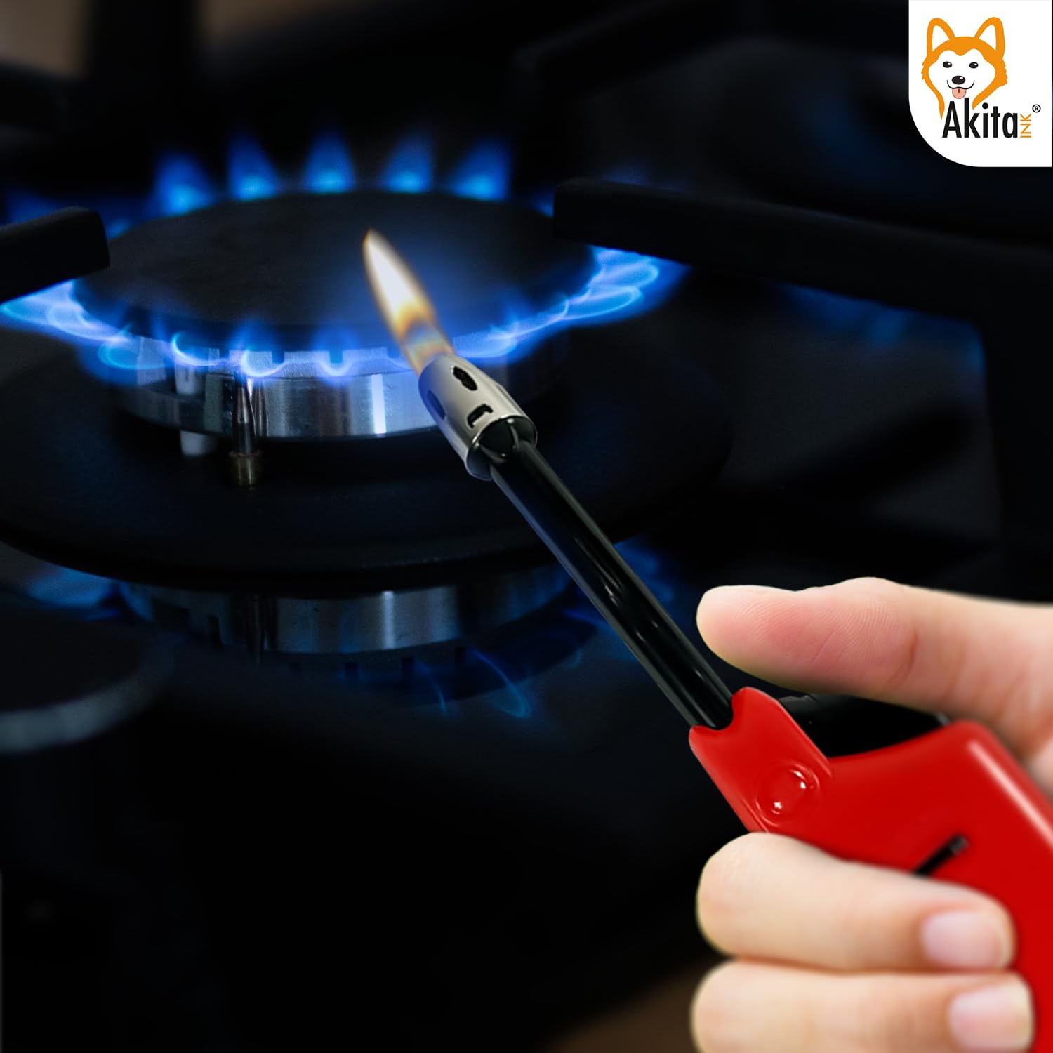 Akitaink Accendini Allungabili a Gas Ricaricabili, in Plastica con pistone allungabile - Colori assortiti, Accendino sicuro - Box da 25 Ricaricabile