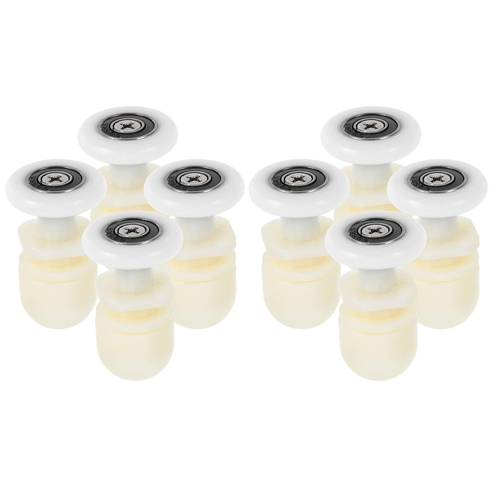 Rodamientos para puerta de ducha Baluue con ruedas de nylon y hierro para mampara baño de 8 piezas 1