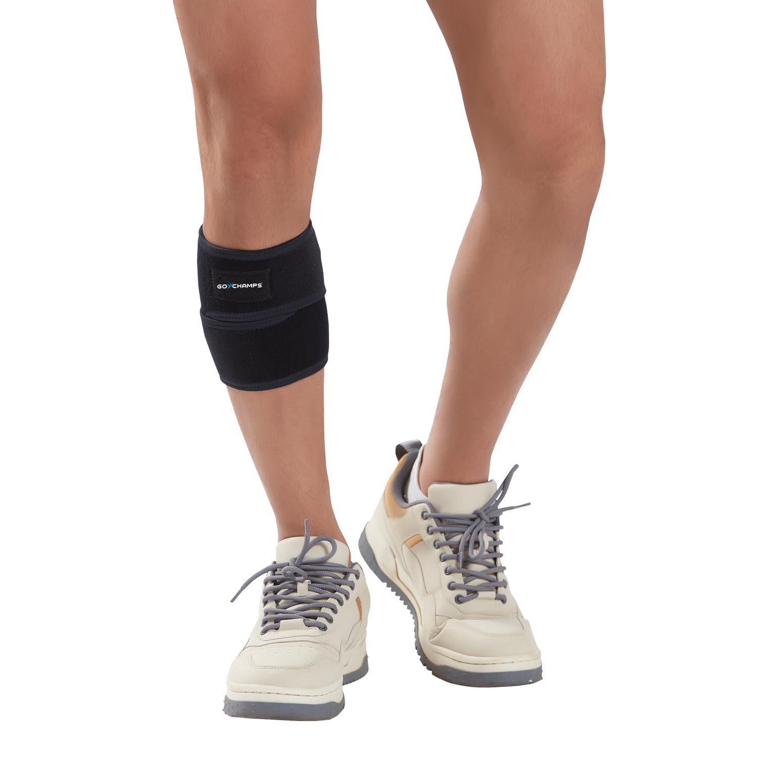 Gochamps Calf Support Neoprene | Soft & Superior Fit | Adjustable Compression & Comfort | For Calf Muscle & Shin Pain Relief | Stretchable, Breathable Neoprene Fabric | Size -Special |