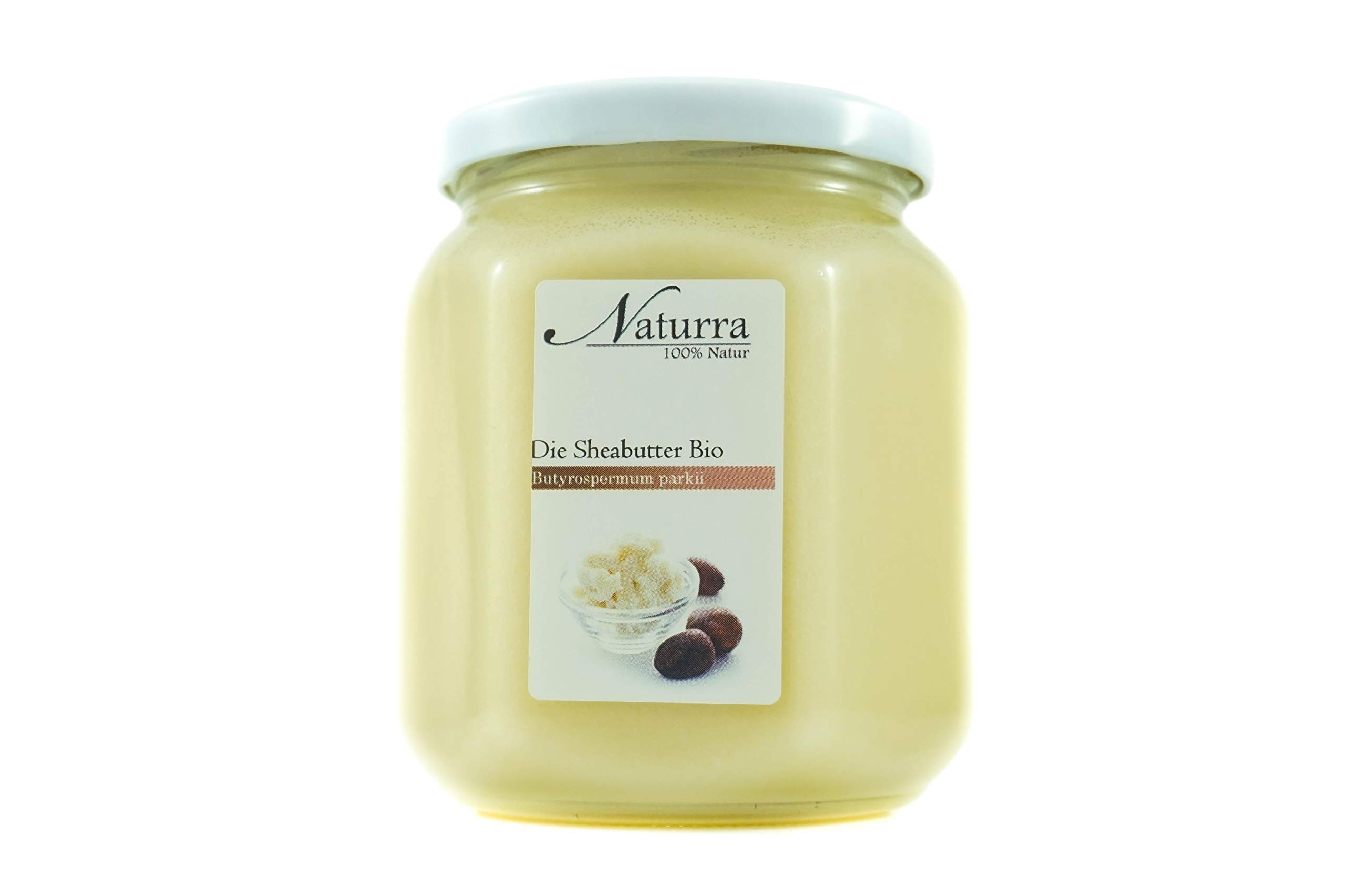 Bio Sheabutter unraffiniert kaltgepresst Glastiegel 480g Rohware frisch