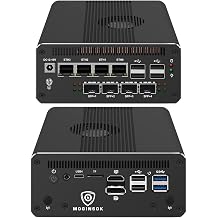4x10Gbe Intel X710 SFP+ Micro Firewall Appliance Router with Intel 14th Gen Core Ultra 5 125H, AI MINI PC 2xDDR5 RAM M.2 PCIe 4.0 SSD USB4 Support Pfsense|OPNsense|Openwrt|Windows