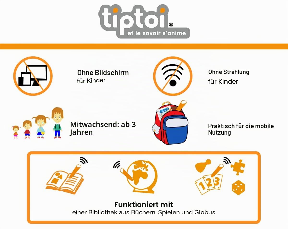 Ravensburger tiptoi® – Komplett-Set mit interaktivem Player + Buch Ich entdecke die Dinosaurier – elektronisches Lernspiel, ohne Bildschirm – ab 4 Jahren – französische Version – 00 143